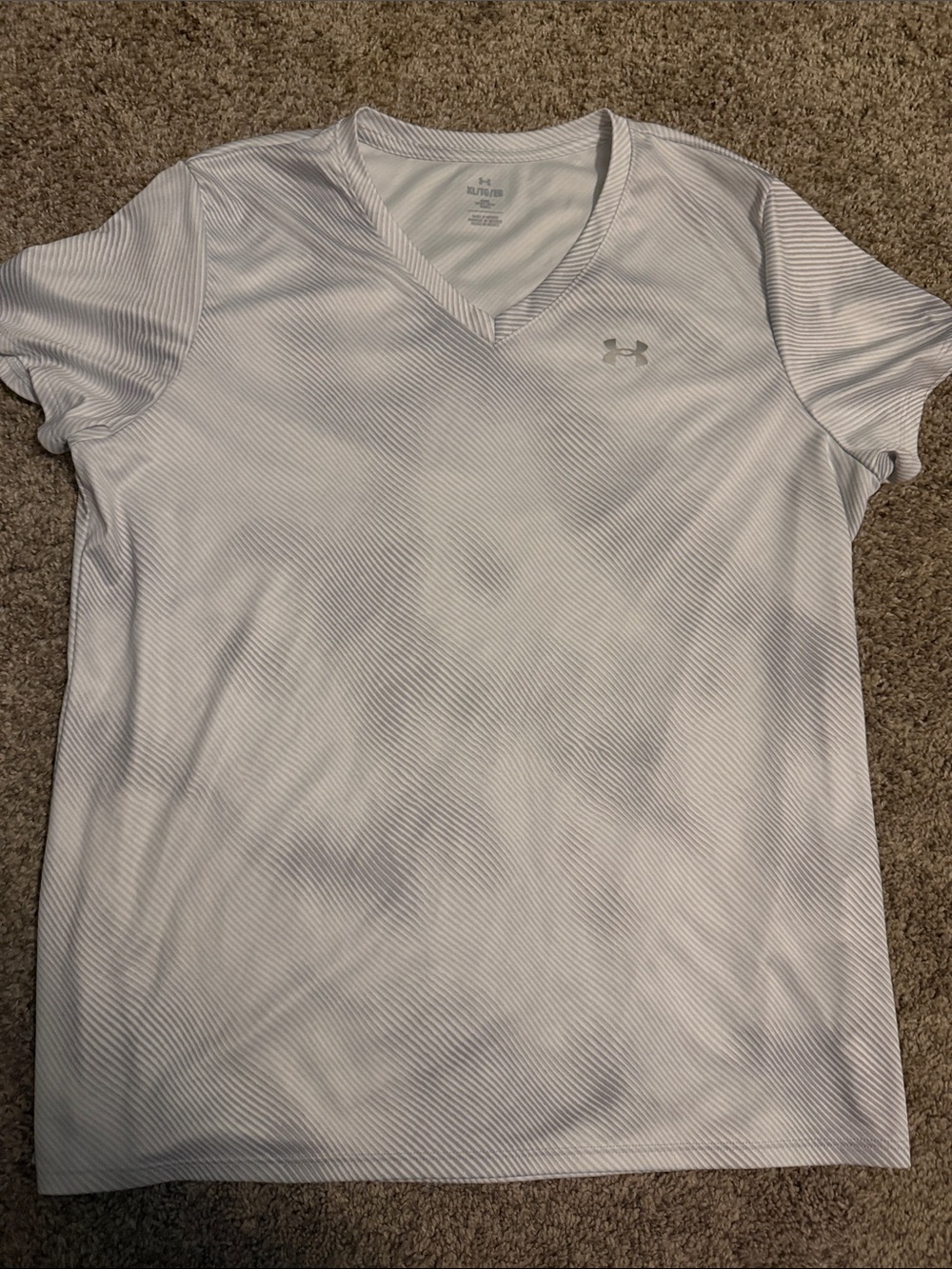Under Armour White V-Neck Women’s Performance Tee with Subtle Logo